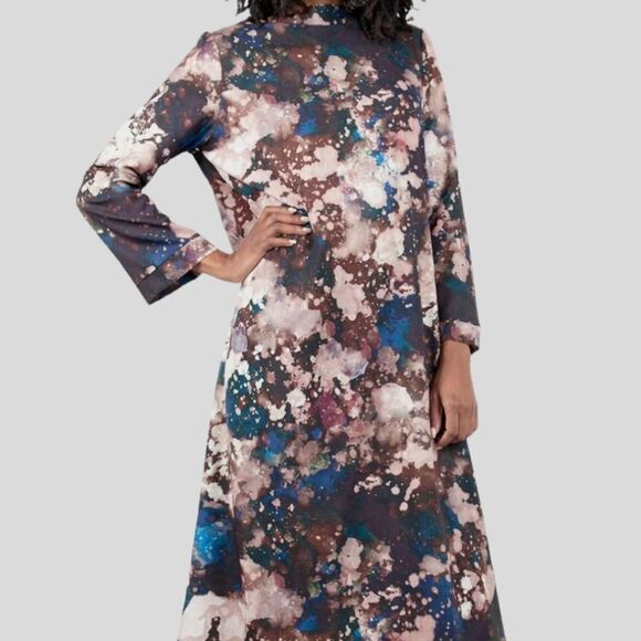 BRYN WALKER AVILA Print Dress In Galassia Wine Color - Picture 6 of 12